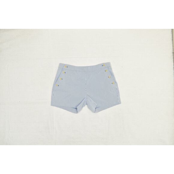 Banana Republic Shorts Womens 10 Pinstripe Nautical Sailor Button Summer Casual - Picture 1 of 8